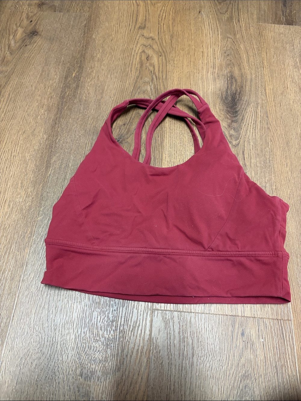 BuffBunny Strappy Racerback Sports Bra - Burgundy